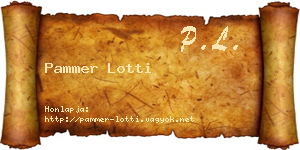 Pammer Lotti névjegykártya